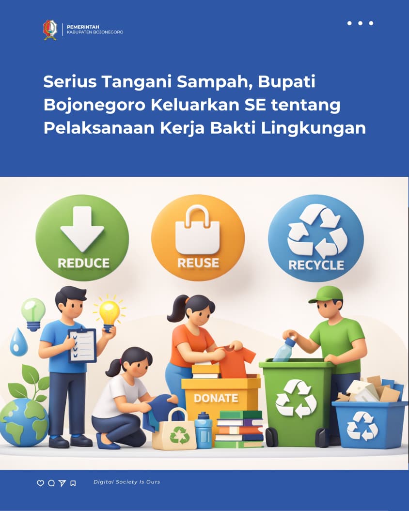 Serius Tangani Sampah, Bupati Bojonegoro Keluarkan SE tentang Pelaksanaan Kerja Bakti Lingkungan