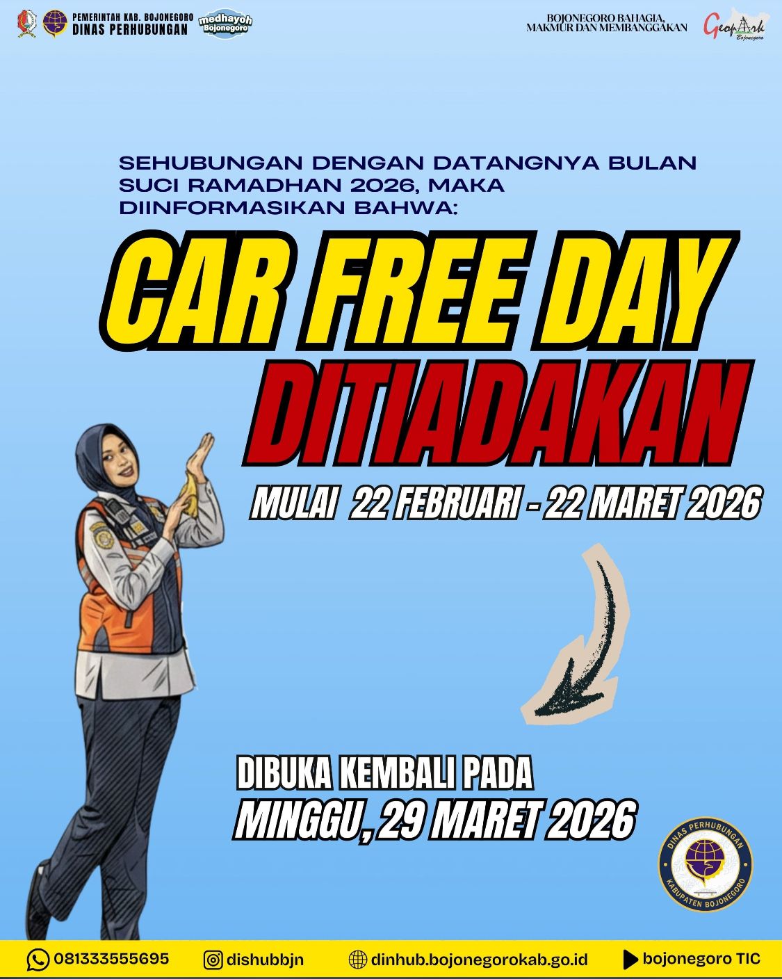 Selama Ramadhan 1447 H, CFD Seputar Alun-Alun Bojonegoro Ditiadakan