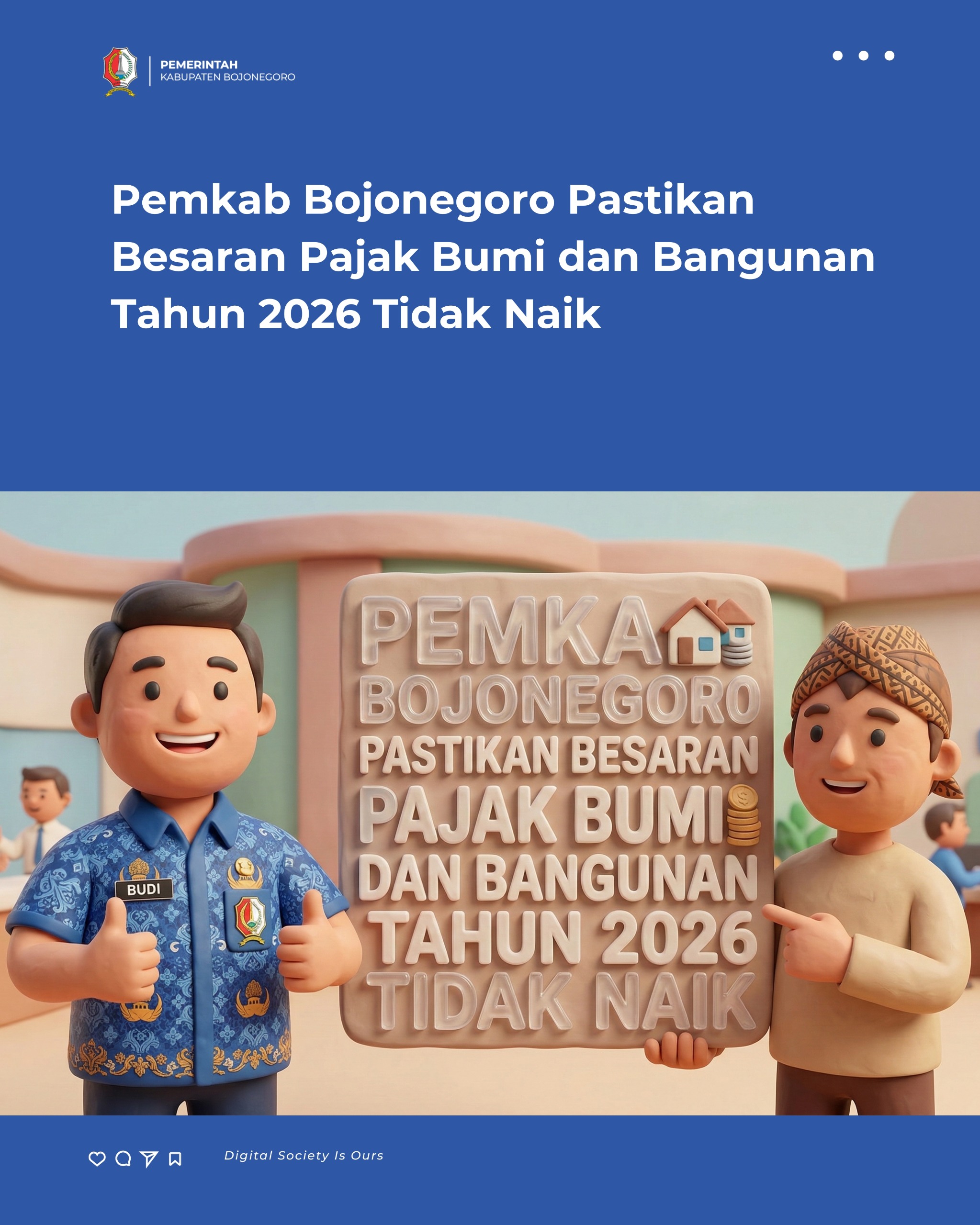 Pemkab Bojonegoro Pastikan Besaran Pajak Bumi dan Bangunan Tahun 2026 Tidak Naik