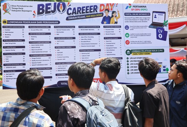 Bejo Career Day 2026 di Pendopo Malowopati Bojonegoro Dipadati Pencari Kerja, Siapkan 1.000 Lowongan